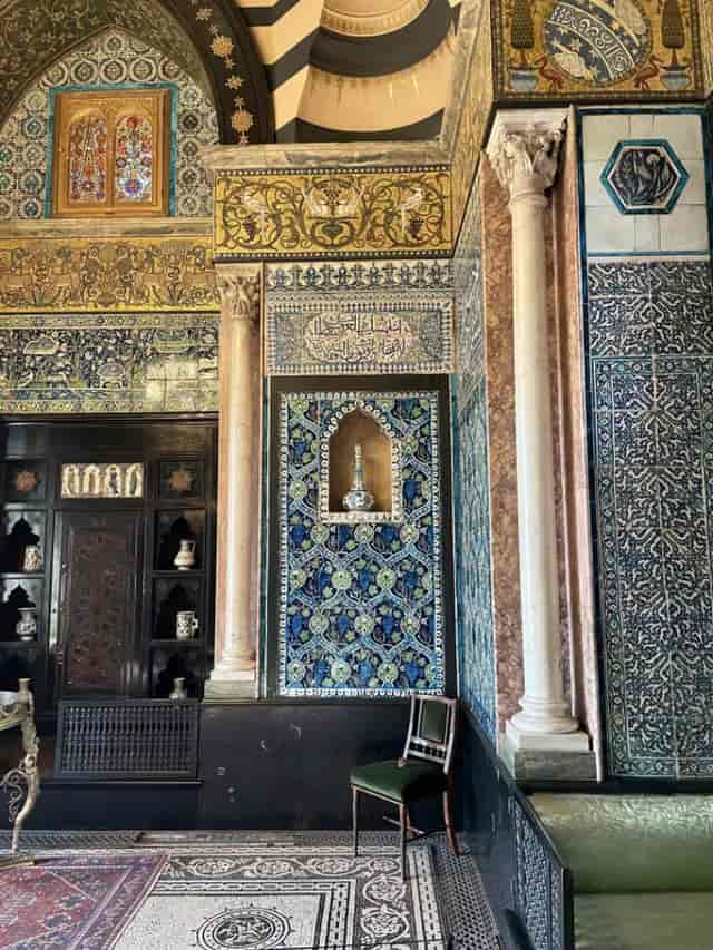 Arab Hall in Leighton House, featuring intricate tile work, ideal for cultural events.