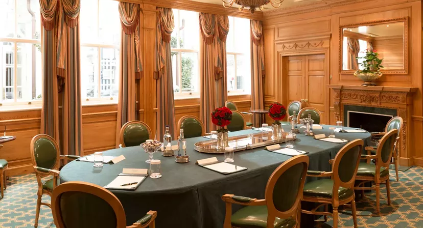 Elegant meeting room at The Milestone Hotel, perfect for weddings and corporate events. - Banner