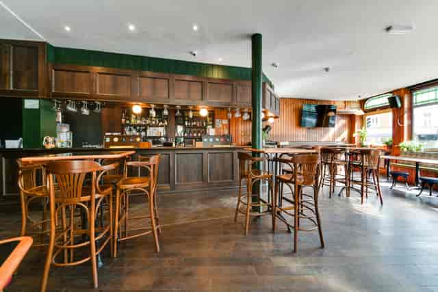Stylish bar area in The Greyhound Peckham, ideal for networking events and casual gatherings.