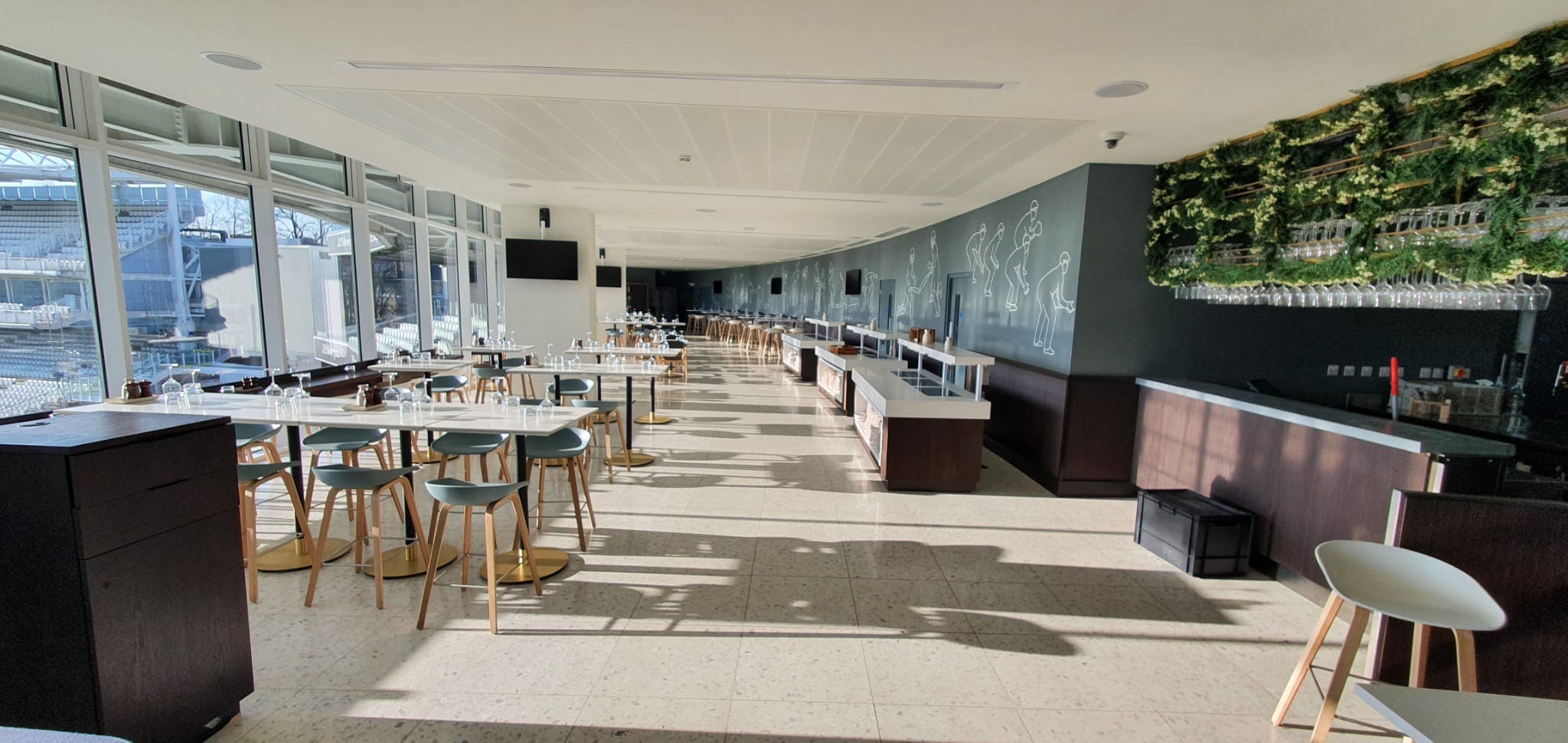 Spacious event space at Compton's, Lord's Cricket Ground, ideal for meetings and gatherings.