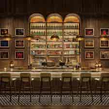Stylish bar at Rosevale Cocktail Room, ideal for networking events and receptions.