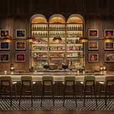Stylish bar at Rosevale Cocktail Room, ideal for networking events and receptions.