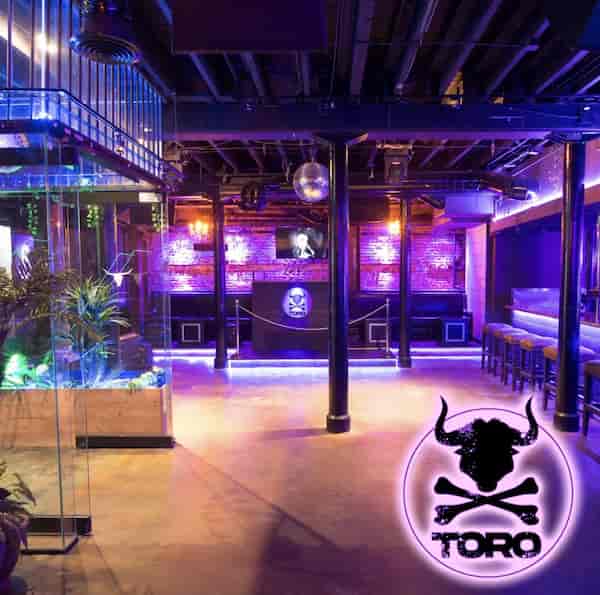 Vibrant TORO Nightclub with neon lights, ideal for corporate events and private parties.