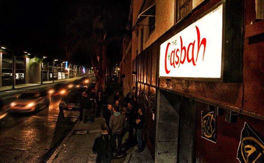 Enclosed Smoking Patio at Casbah, vibrant venue for intimate events and live performances.