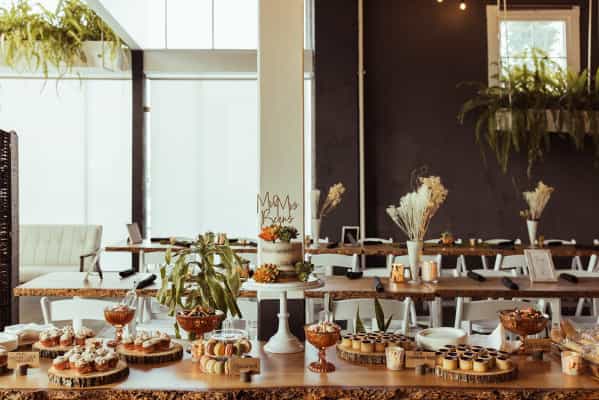 Elegant dessert table at Private Events in FruitCraft - Fermentery & Distillery.