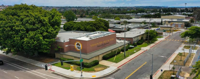 Mission Bay High School: spacious venue for community events with strong school branding.