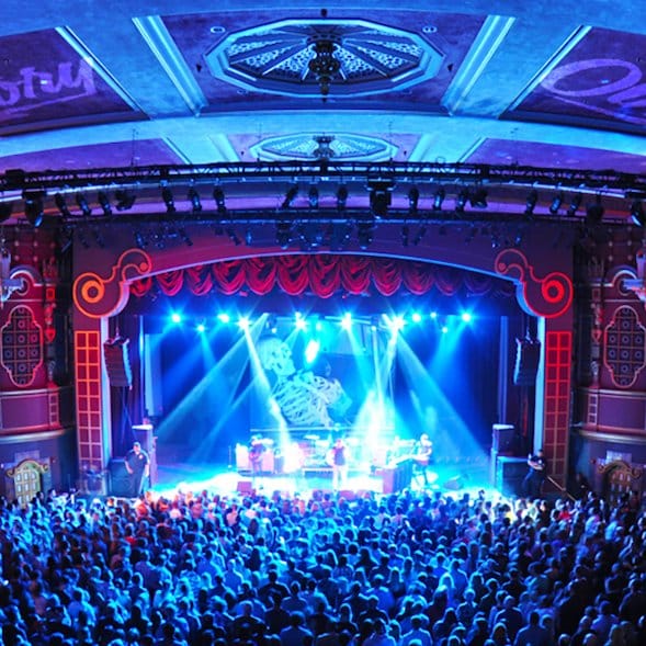 Vibrant concert at Music Hall, ornate theater design, live events in North Park.