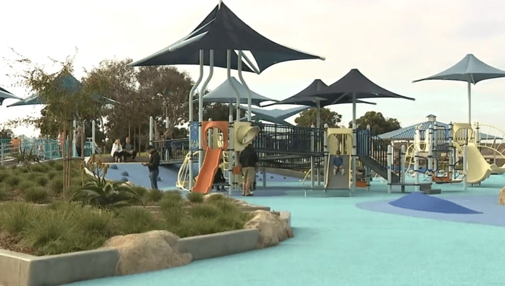 Vibrant Tecolote Recreation Center playground for family-friendly events and gatherings.