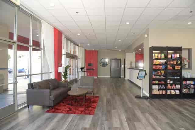 Modern meeting room lobby at Ramada by Wyndham, ideal for events and networking.