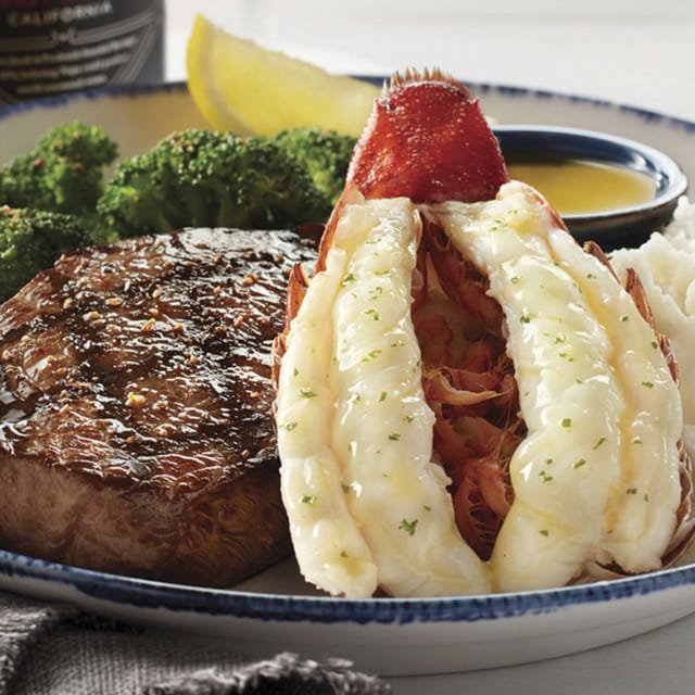 Surf and turf dish at Red Lobster, perfect for corporate dinners and celebrations.
