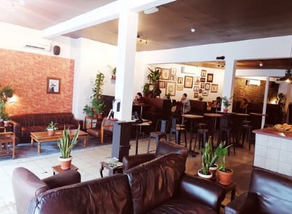 Cozy workspace in Badger Badger, perfect for informal meetings and networking events.