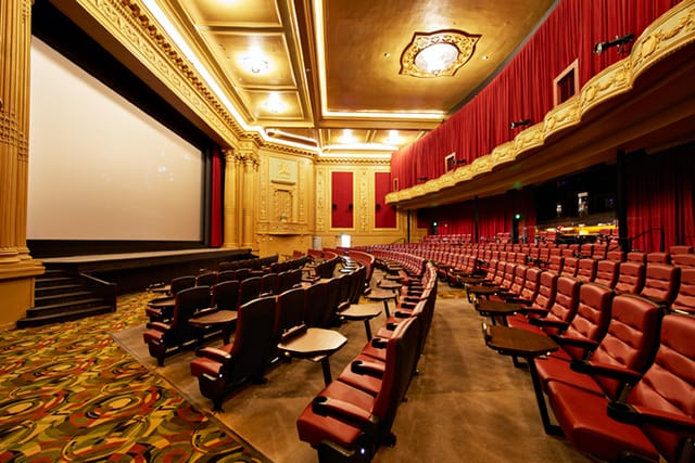 Elegant beer hall at Alamo Drafthouse, ideal for conferences and film screenings.