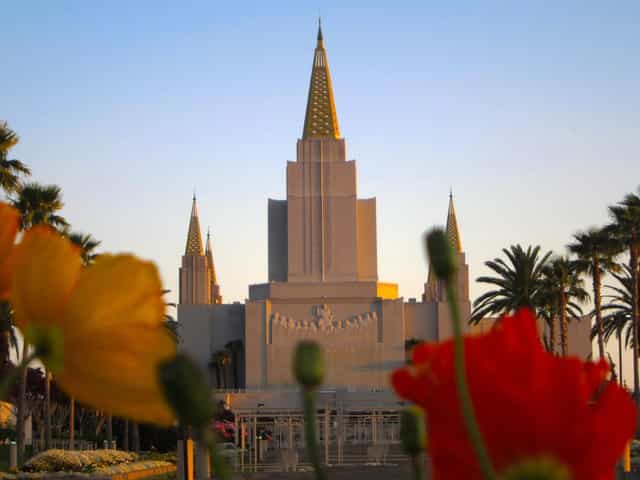 Oakland FamilySearch Center with golden spires, ideal for events and celebrations.