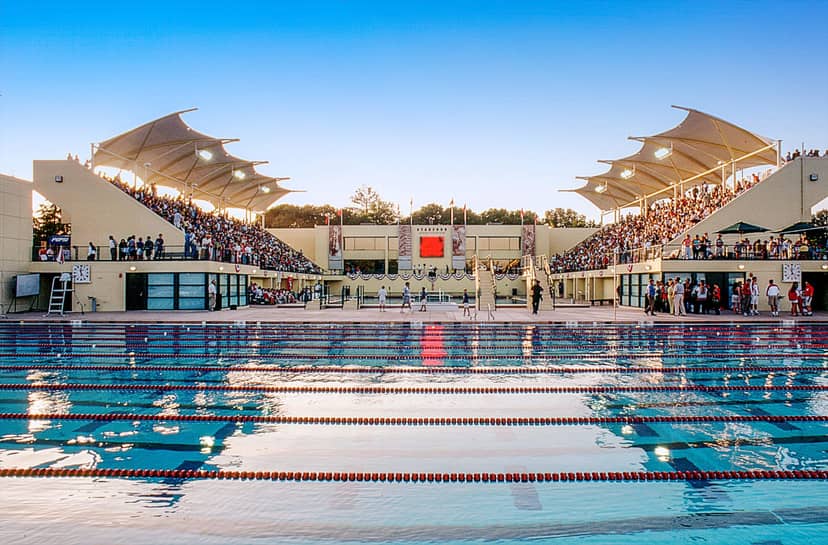 Avery Aquatic Center with vibrant pool, ideal for swimming competitions and community events.