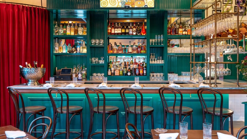 Vibrant bar area in Scratch, ideal for networking events and cocktail receptions.
