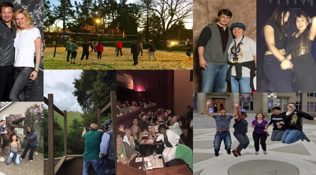 Vibrant collage of team-building and dining events in Santa Clara, showcasing engagement opportunities.