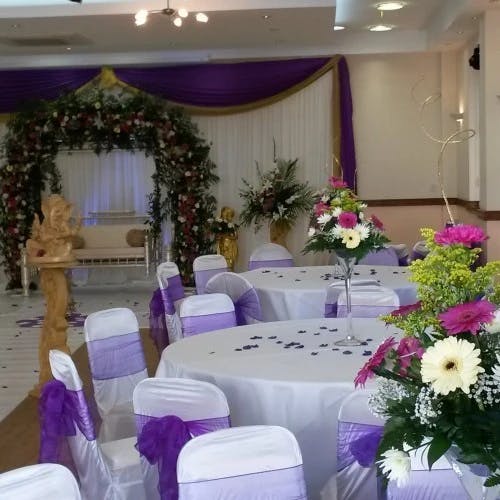 Elegant banquet hall at Foulsham Hall, ideal for weddings and formal events.