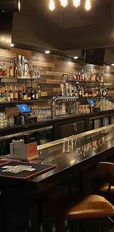 Main Room bar at Number 1 Broadway, sleek design for events and gatherings.