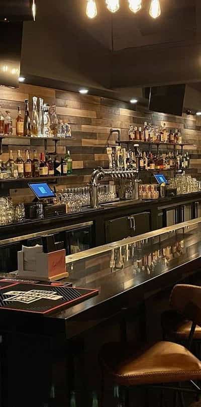 Main Room bar at Number 1 Broadway, sleek design for events and gatherings.