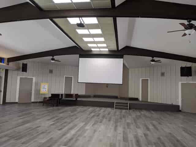 Spacious Courtyard at Prince of Peace Church, ideal for conferences and performances.