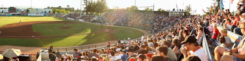 Excite Ballpark crowd during a San Jose Giants game, showcasing vibrant event atmosphere.
