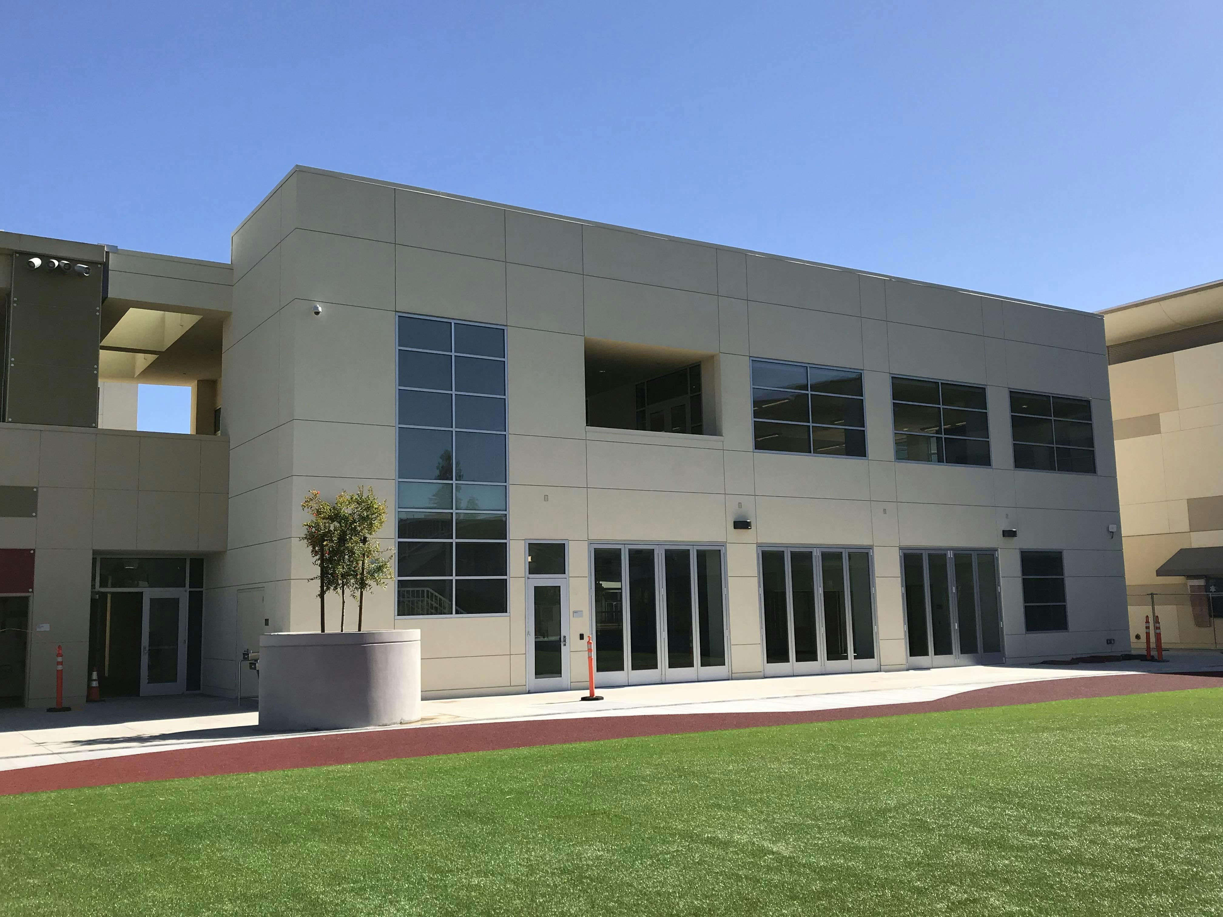 Arrillaga Family Pavilion: modern event venue with large windows and natural light.
