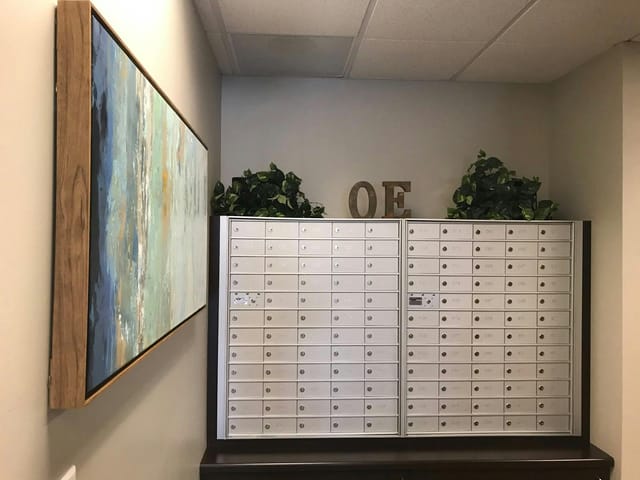 Modern mailroom in Office Evolution Los Gatos for efficient event communication.