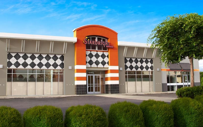 Modern Starbright Theater venue with vibrant colors, ideal for events and gatherings.