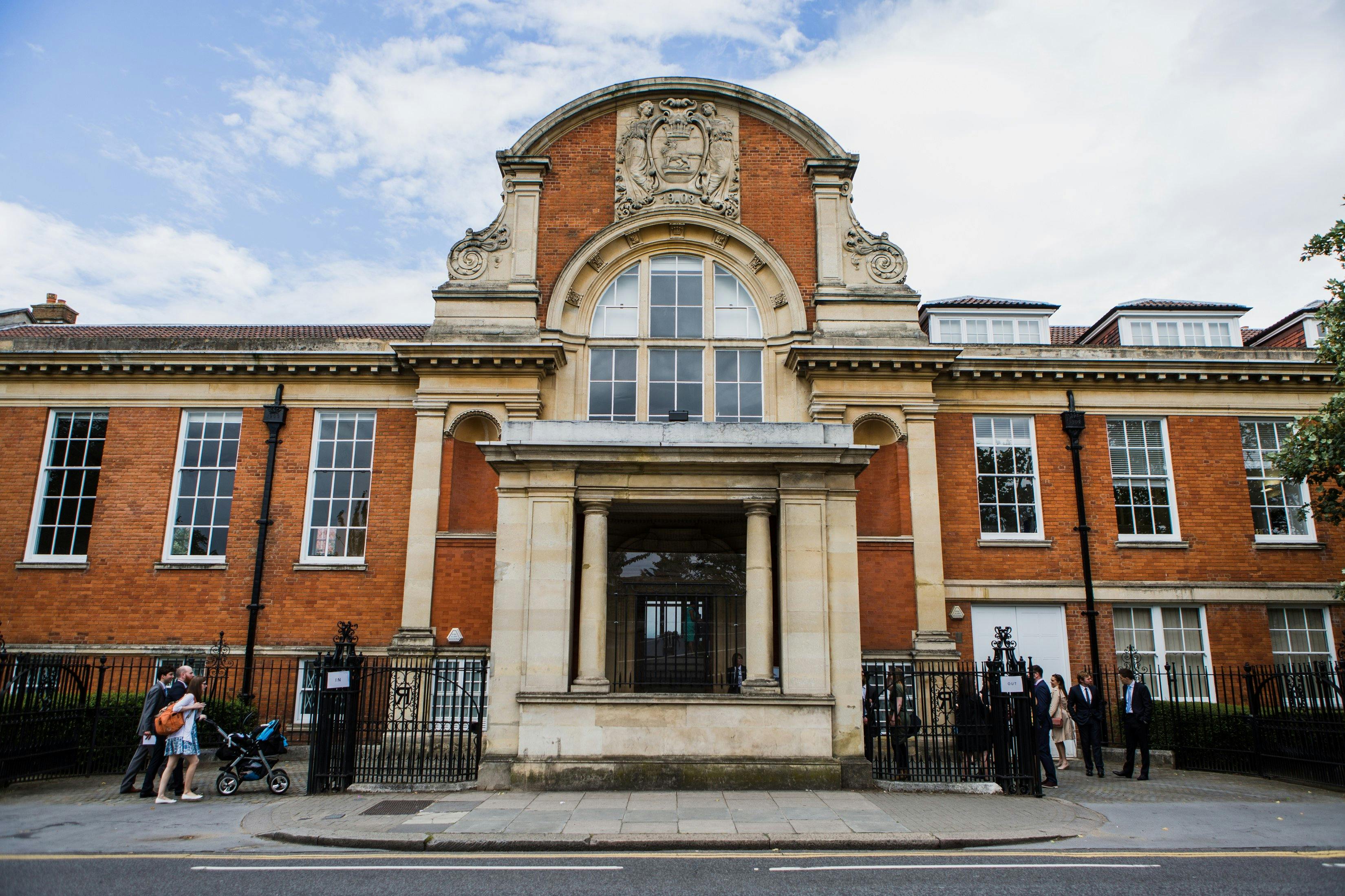 Ladbroke Hall: charming red brick venue for meetings and events with large windows.