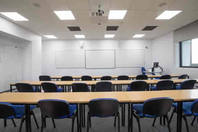 Meeting room at University of West London, ideal for training and workshops.
