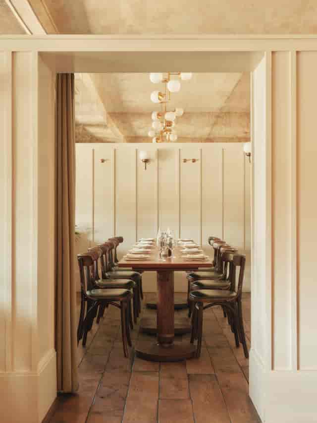 Private dining room with elegant decor for corporate events and intimate gatherings.