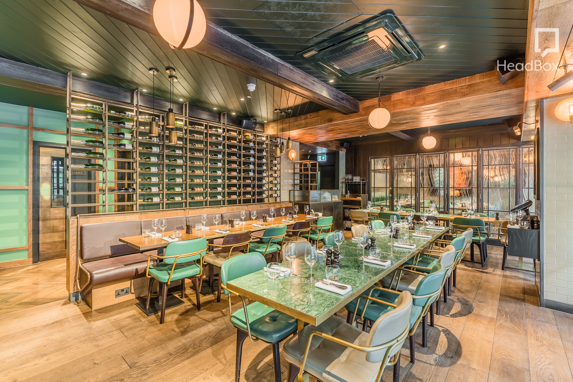 Mezzanine dining space at The Coal Shed London, ideal for corporate events and gatherings. - Banner