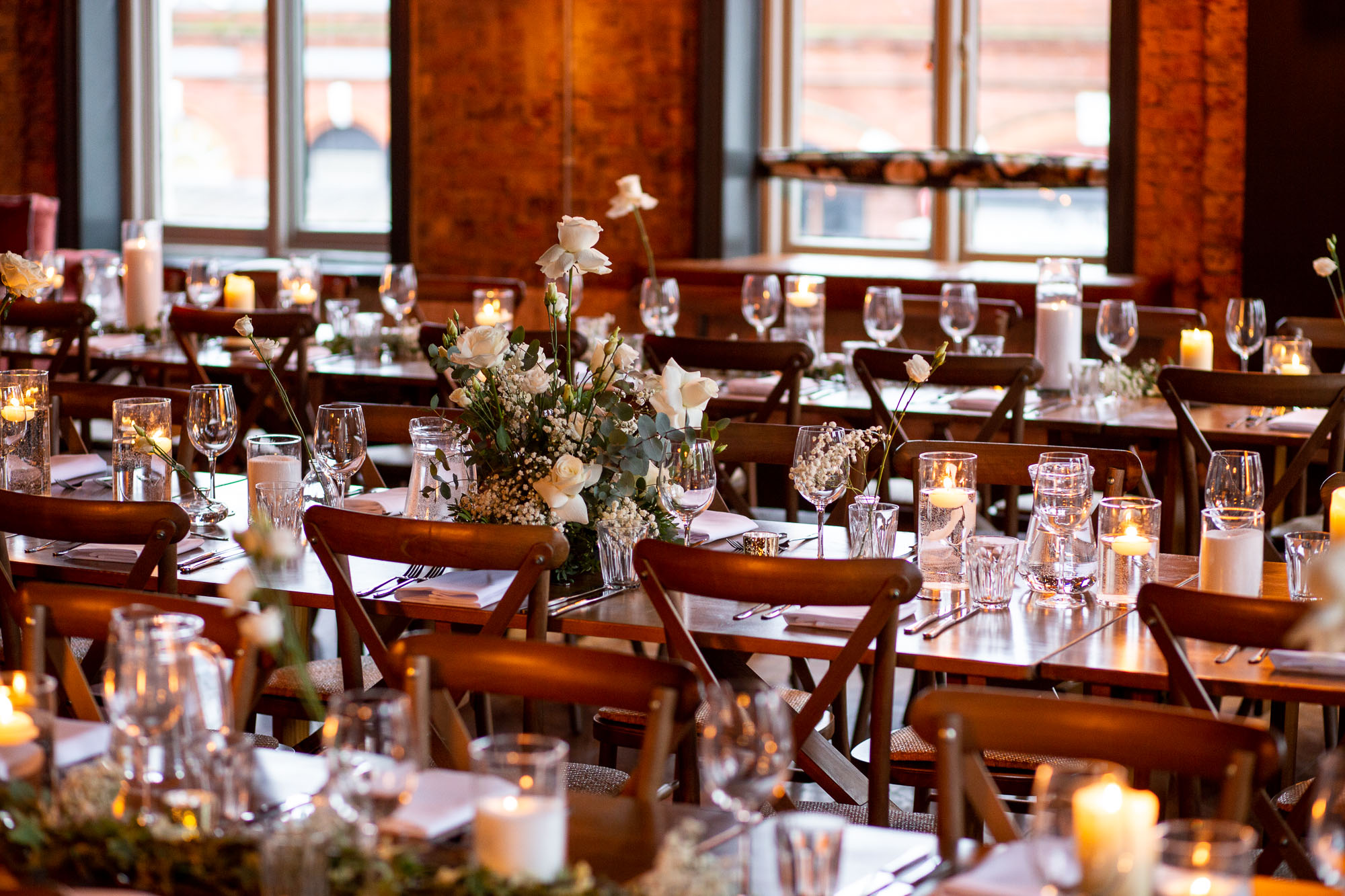 Elegant dining setup at The Railway's First Floor Lounge for weddings and corporate events. - Banner