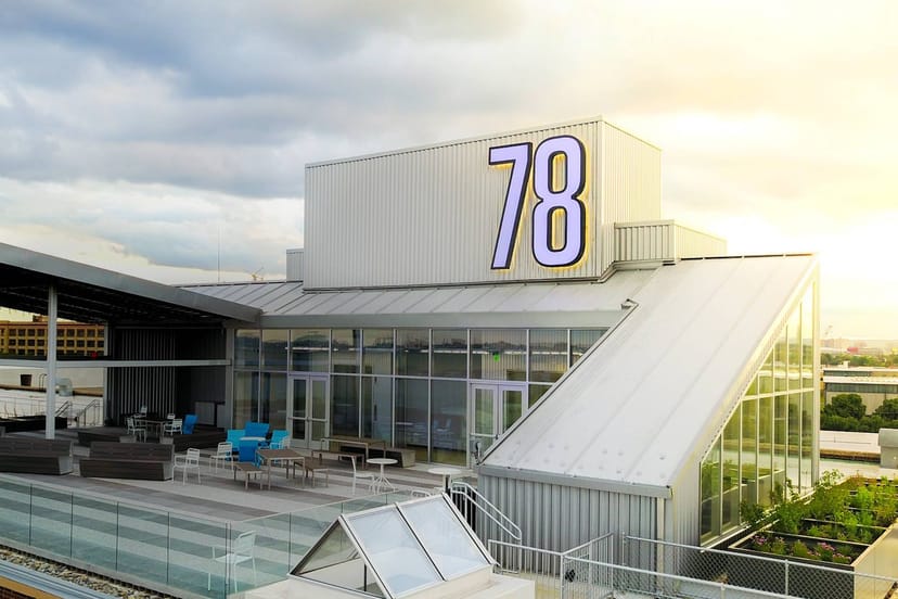 Modern rooftop venue at Kearny Point for upscale events with urban views.