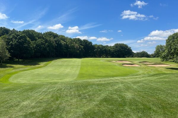 Function room at Harborne Golf Club, lush fairways for corporate events and team-building. - Banner