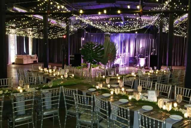 Elegant event space with fine china, perfect for private parties and celebrations.
