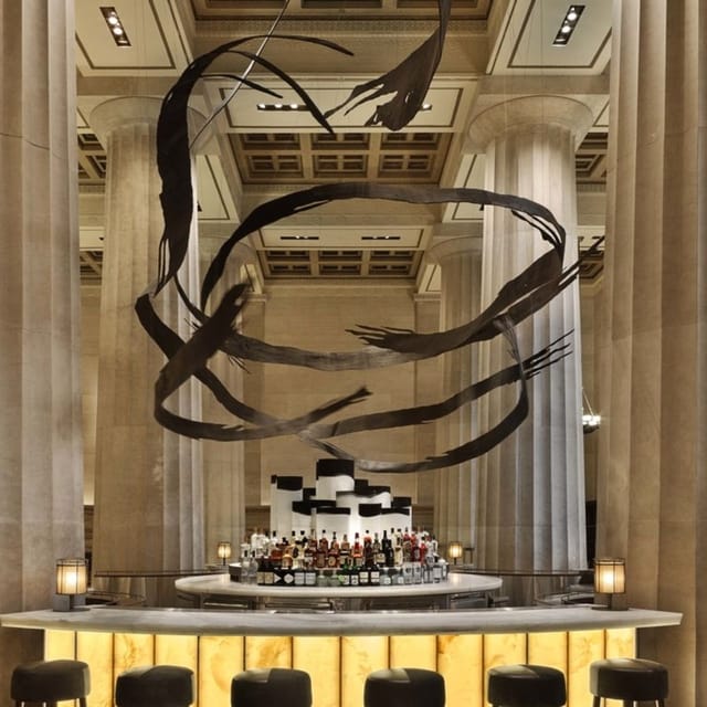 North Alcove in Nobu Downtown, featuring towering columns for elegant galas and conferences.