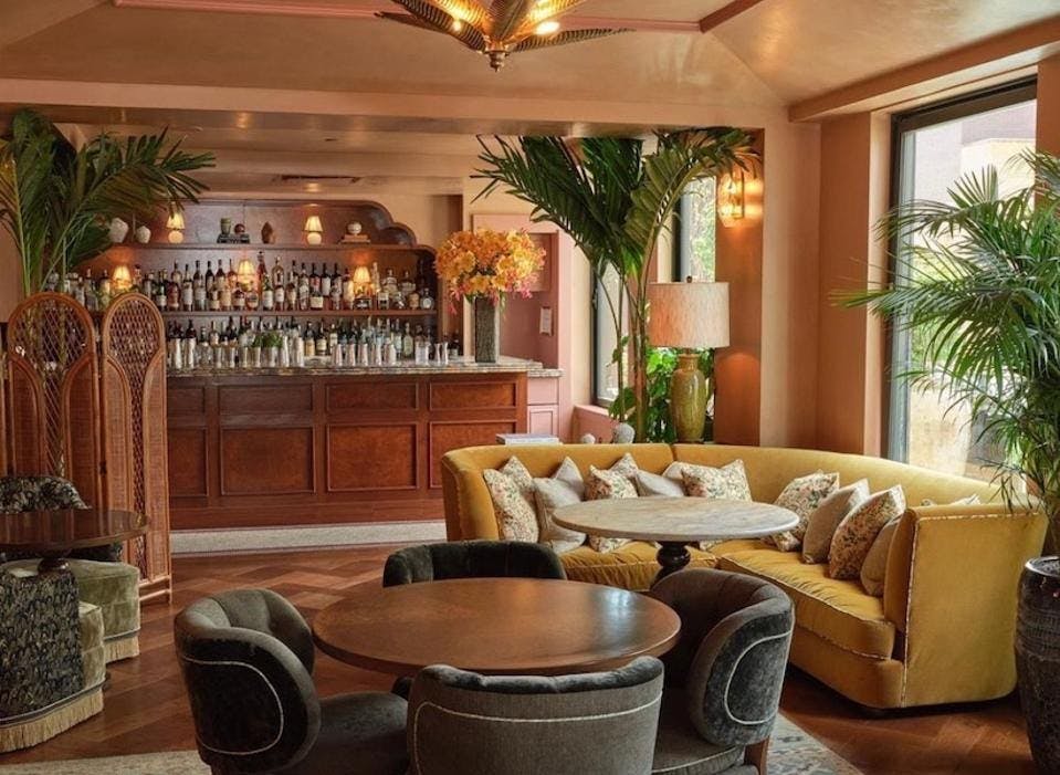 Stylish lounge in The Ned's Atrium, perfect for networking events and meetings.