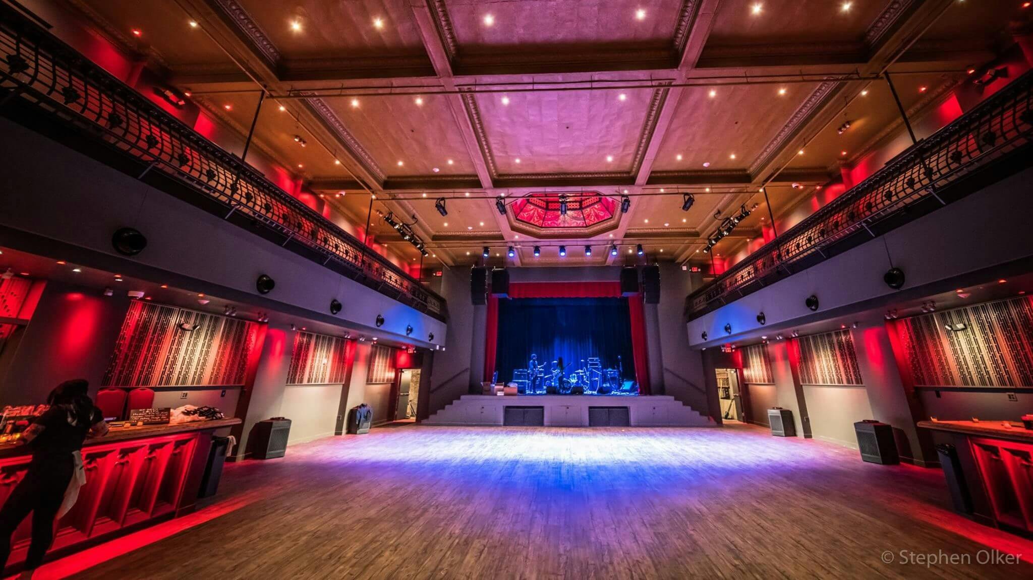 Live music venue in White Eagle Hall, Jersey City with spacious stage for concerts and events.