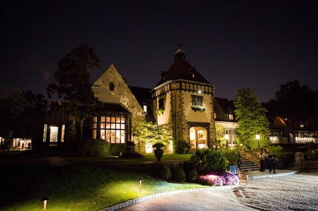 Elegant ballroom at Pleasantdale Chateau, perfect for upscale events and outdoor receptions.