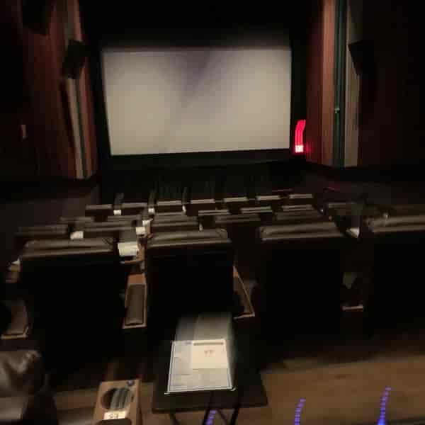 Modern auditorium with plush seating for film screenings and private events.