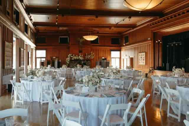 Elegant ballroom at Corinthian Yacht Club, perfect for weddings and formal events.