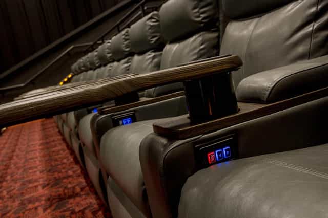 Luxurious recliners in modern San Jose event space for intimate screenings and presentations.