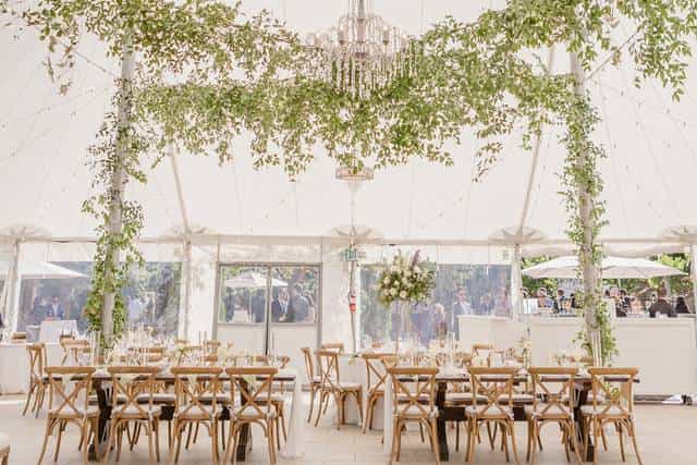 Elegant event tent at Nella Terra Cellars, perfect for weddings and upscale gatherings.