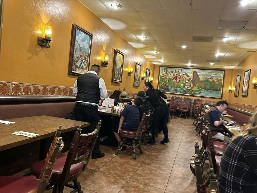 Banquet hall at Casa Azteca, vibrant setting for intimate gatherings and events.