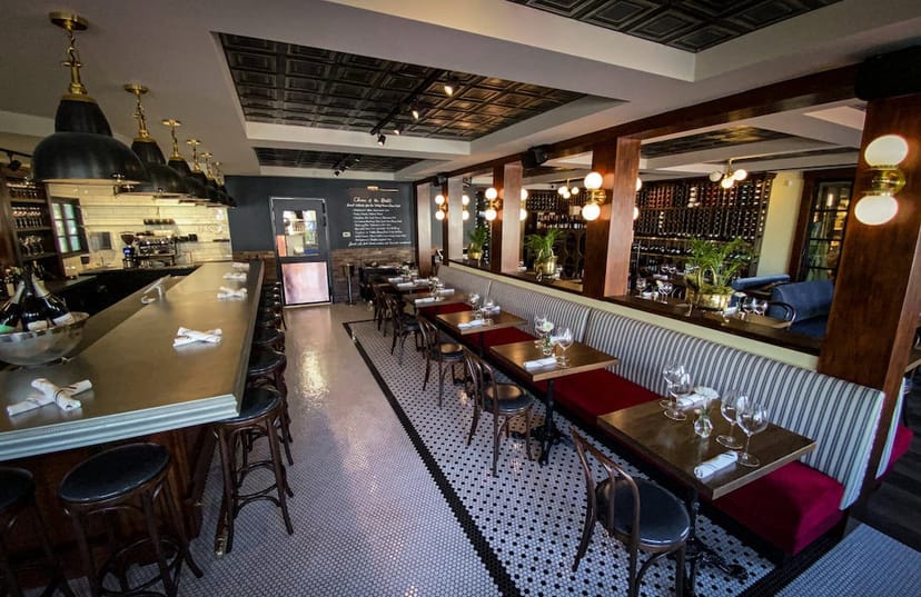 Stylish outdoor patio in tasting house for intimate gatherings and corporate events.