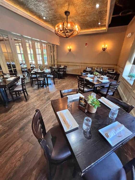 Aunt Butchie's dining room in Brooklyn, warm lighting for intimate gatherings and events.