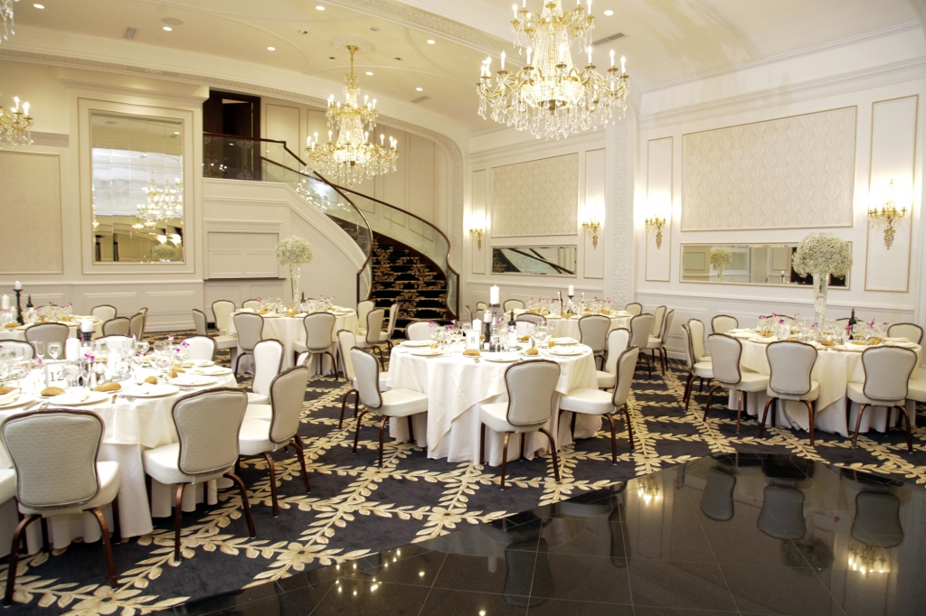 Elegant Grand Ballroom at Macaluso's, ideal for weddings and upscale events.