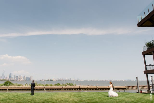 Outdoor wedding balcony at Hudson House with waterfront view, ideal for romantic ceremonies.