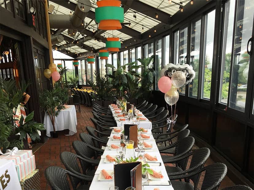 Menlo Park Mall event space with elegant table settings for celebrations in New Jersey.